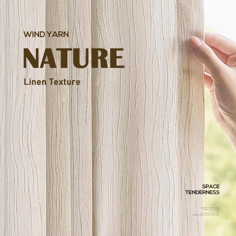 Linen Curtain Eyelet - Zasłony żakardowe lniane półzaciemniające na wymiar