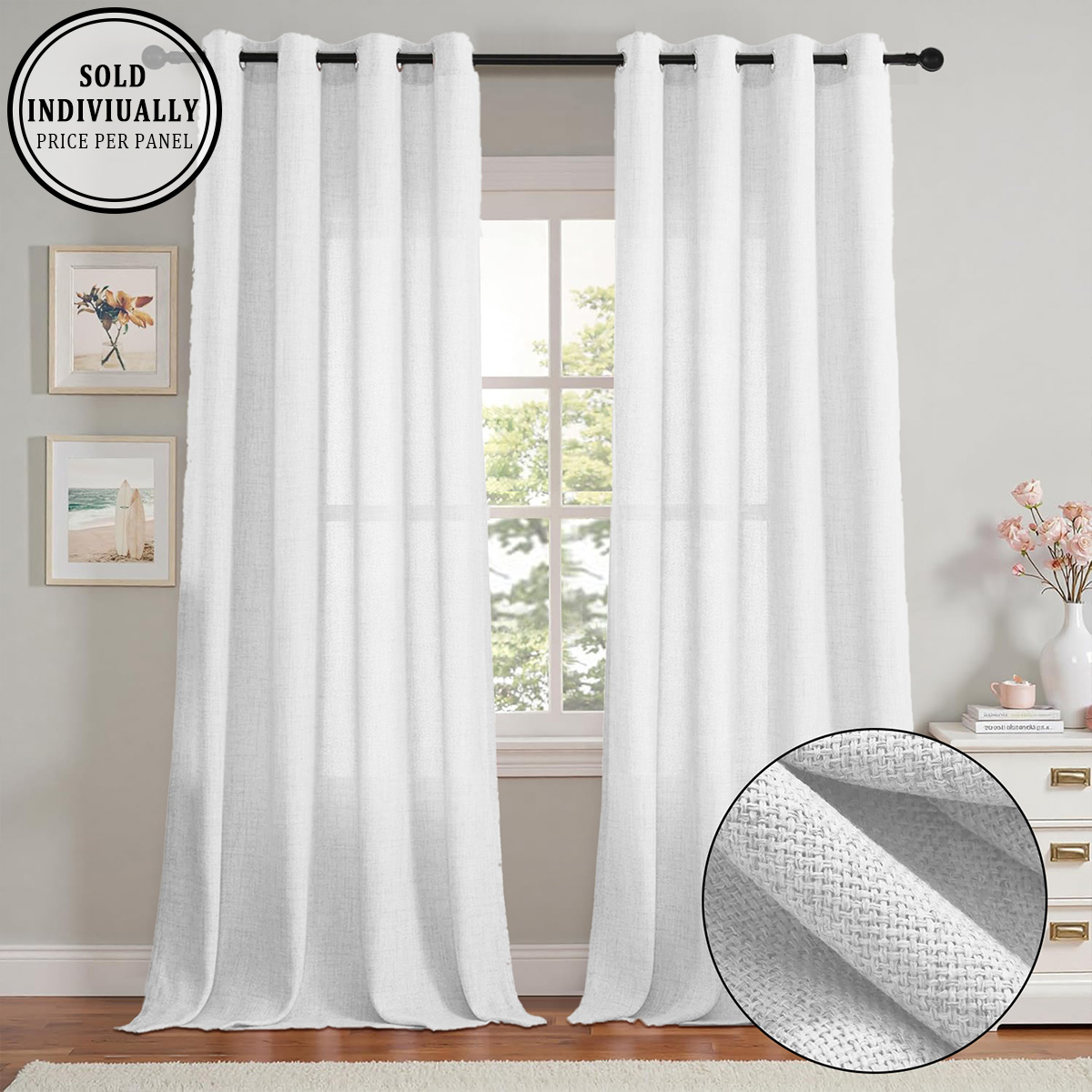 1 sztuka, jednolita kolorystyc – Linen Curtain Eyelet recenzja i cena